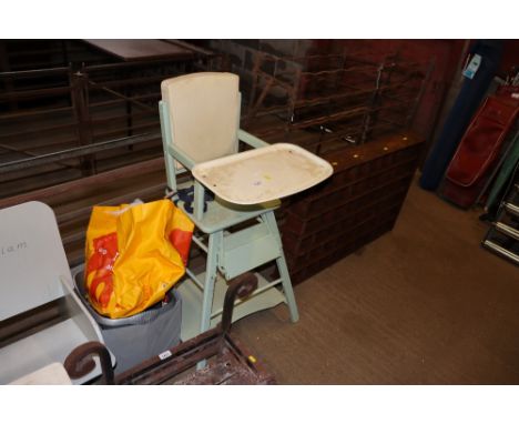 A vintage child's high chair 