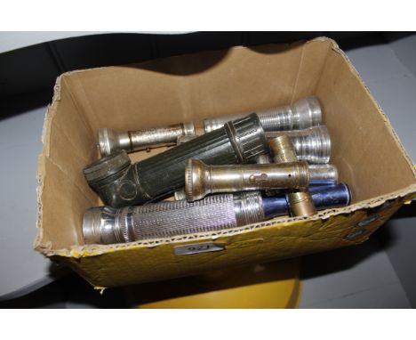 A box of vintage torches