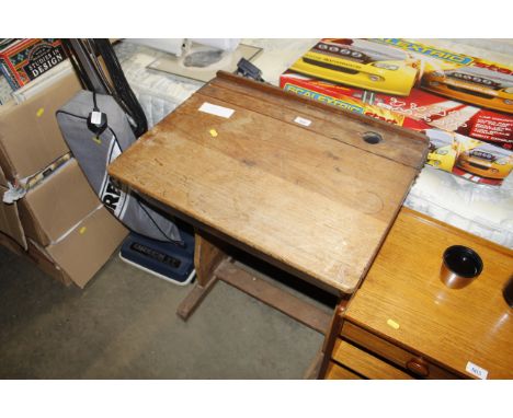 A vintage school desk