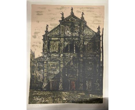 Richard Beer (British 1938-2017), Venetian Church, Limited edition print, number 47/100, signed and inscribed in pencil by th