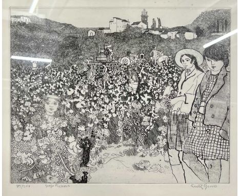 Anthony Gross (British 1905-1984), The Grape Pickers, limited edition etching, numbered 89/250, signed and inscribed by the a