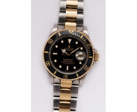 Montre-bracelet Rolex Submariner rèf. 16613 rèalisèe en 1989 numèro de sèrie L977034, boîtier en acier inox, diamètre 40 mm, 