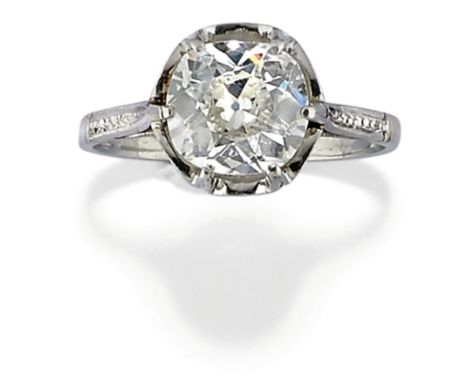 dècorè avec un diamant taille anciennePoids: 3,00 g environ, mesure 54AN OLD CUT DIAMOND RING