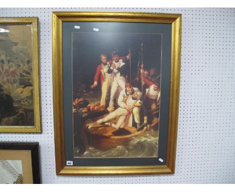 After Richard Westall, Battle of Santa Cruz de Tenerife, 1806 Framed Print, 84 x 62cm.