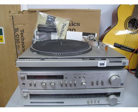 Technics Audio Equipment, Technics SL-D30 Turntable, SU-Z22 amplifier and ST-Z11L tuner, (all untested).