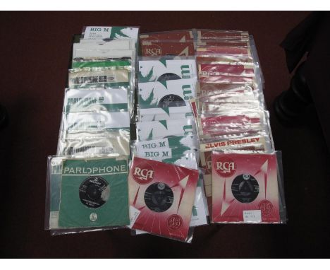 Beatles and Elvis Presley 7" Singles, twenty Beatles and twenty eight Elvis, that does include some early 50's releases, such