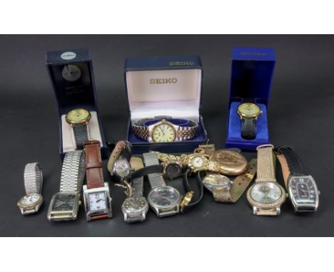 A collection of quartz wristwatches, including Sekonda, Seika, MCK, Pierre Nicol, Rotary, Hana, Anaii, Herma, Lorus, Rodania,