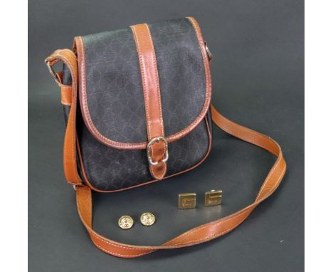 Christian Dior; a pair of clip-on earrings together with a pair of Givenchy clip on earrings and a Longchamp cross body vinta