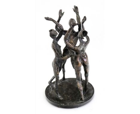 A Royal Worcester bronze Jeux De Plage 1974, one of the series 'Sur La Plage' modelled by Cecil M. Michaelis, no. 5 from an e