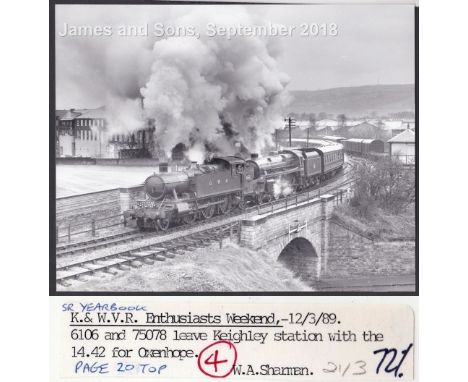 W.A.Sharman Photographic Quality Archive (10" x 8")-Steam Top Quality-K.& W.V.R. Enthusiastic Weekend -12/3/89, 6106 and 7507