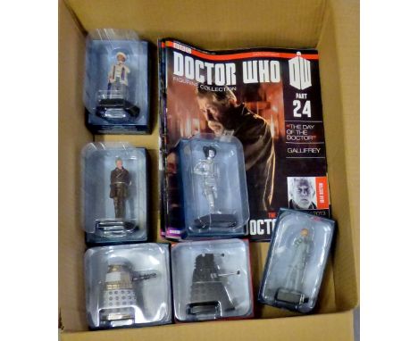 Dr Who -(6) Figures + Magazines - Models-Special Weapons Dalek ABJ3227-Sensorite ADP96450-The Seventh ACW8058-War Doctor ABG9
