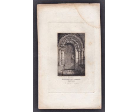 Vintage Print of hillington Church, Northfolk 1700's