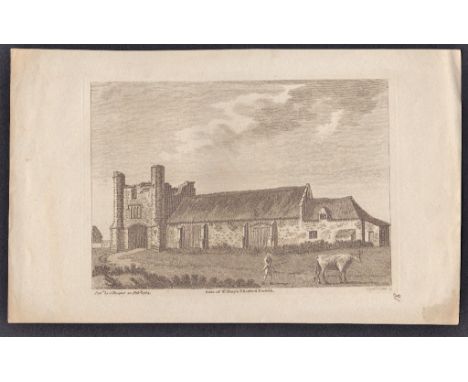 Vintage print - Gate of St Mary's, Thetford Norfolk, 10th Feb 1784 by S Hooper