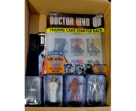 Dr Who - (4) Figures + Sticker Album and stickers - Davros HT766-Cyberman ANN2944-Heavenly Host ABD1501-Zygon ABE9301- all in