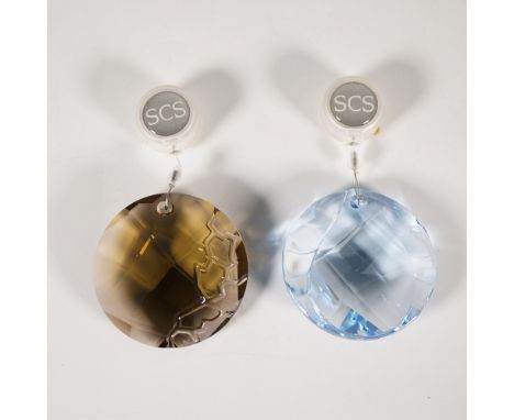 Two Swarovski SCS crystal window ornaments, each received as a Swarovski Crystal Society membership joining or renewal gift. 