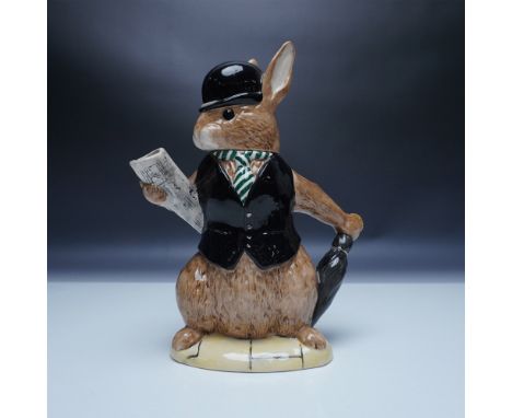 This charming Royal Doulton Bunnykins figurine teapot, titled London City Gent (D6966), is a special edition release of 2500 