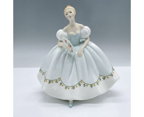 Features a lovely figure of a lady with a floral folding fan and pale blue dress. Part of the Dance Theme series. Royal Doult