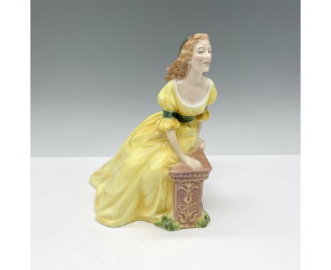 Lovely figure in yellow dress with green banding and matching head cap is part of the Classic Pretty Ladies series. Royal Dou