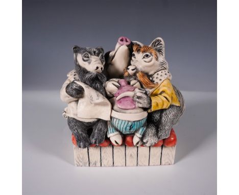 This Harmony Kingdom collectible ring box, titled "Adam Binder House Party," features a whimsical scene of animals gathered o
