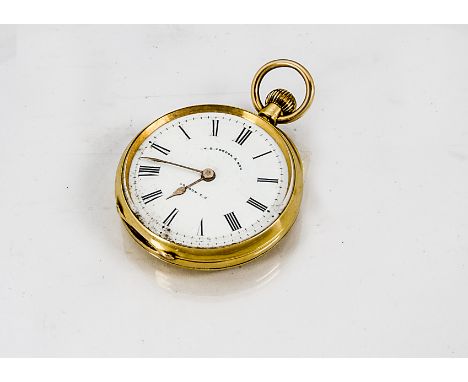 An early 20th century 18ct gold small open faced pocket watch by T.S. Cogdon &amp; Sons of London, 38mm, with no. 13157 to mo