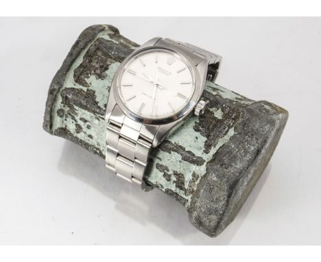 A c1970s Rolex Oyster  manual wind stainless steel gentleman's wristwatch, 34mm case, ref. 6426, silvered dial with batons, a