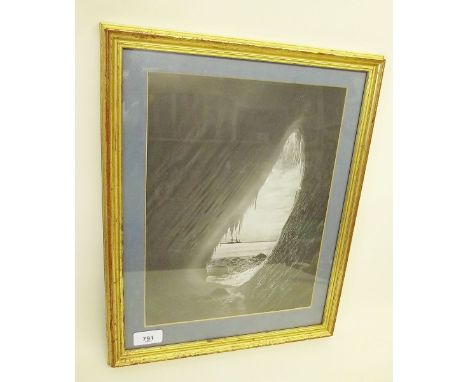 "Grotto in an Iceberg" photograph from Scotts last expedition, copied from an original print by H R Ponting - 33 x 24cm