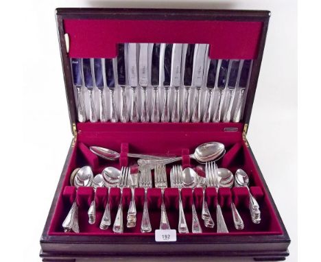 A silver plated cutlery set with beaded decoration 