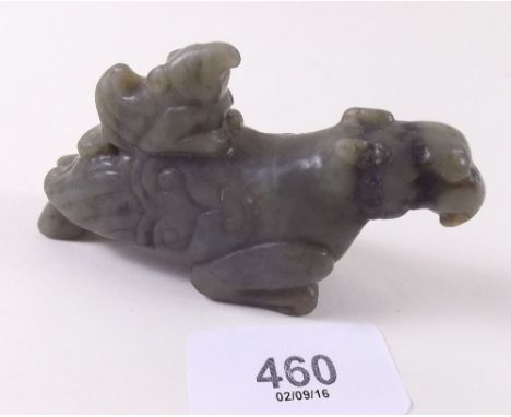 A 'Jade' carved eagle - 9cm long 