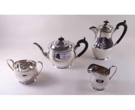 A four piece silver plated tea set 