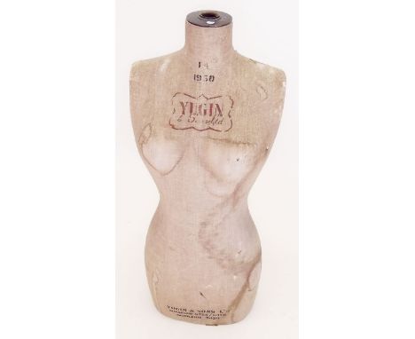A Yugin & Sons tailors dummy or shop mannequin 