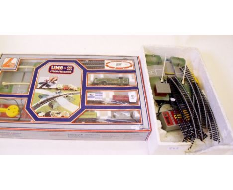A Lima '00' steam freighter set boxed, various track etc.