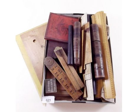 A 19th century draughtsman set of drawing tools, rulers, polygraph etc.