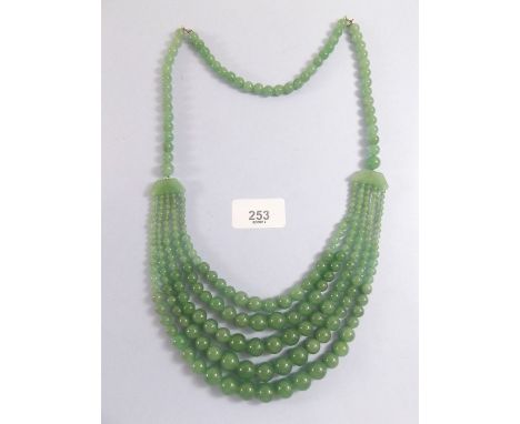 A 'Jade' five string necklace