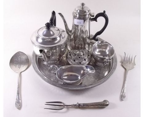 Various silver plated teaware etc.