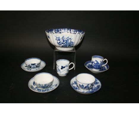 18THC ENGLISH PORCELAIN a collection of blue and white including a John Pennington bowl, a Liverpool Christians coffee cup te