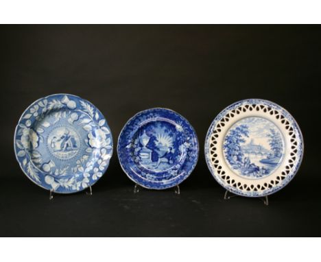 COLLECTION OF PEARLWARE PLATES including a commemorative plate titled 'I hope the time will come when every poor child in my 