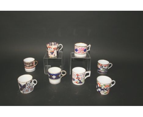 ENGLISH PORCELAIN COFFEE CANS 8 various coffee cans including examples by Spode, New Hall, Coalport, Worcester, and Derby. (8