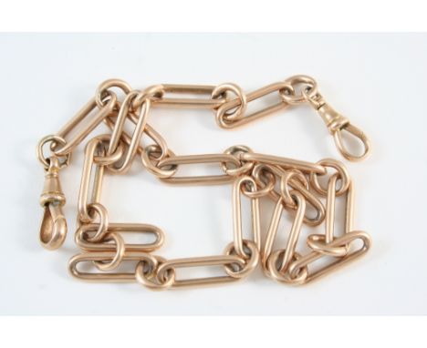 A 9CT. GOLD WATCH CHAIN 38.5cm., 42 grams.