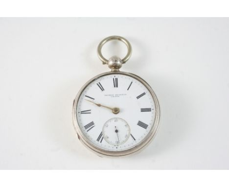 A 19TH CENTURY SILVER POCKET WATCH BY THOMAS DRAYTON OF CHARD the signed white enamel dial with Roman numerals and subsidiary