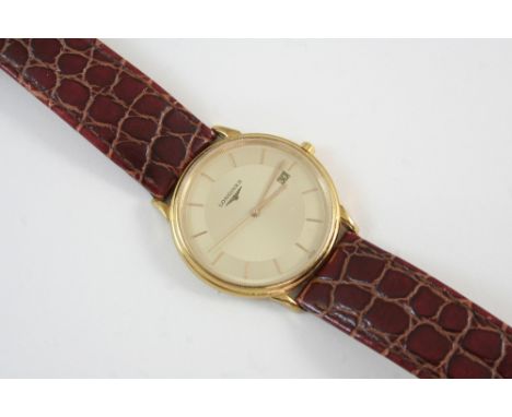A GENTLEMAN'S STAINLESS STEEL AND GOLD PLATED WRISTWATCH BY LONGINES the signed circular dial with baton numerals, sweep seco