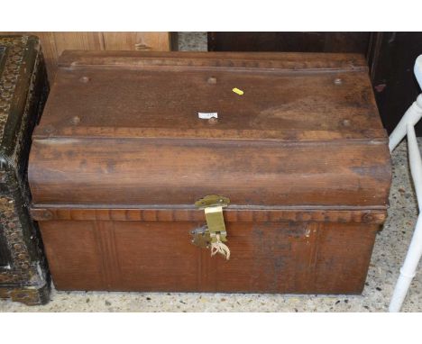 A vintage tin trunk