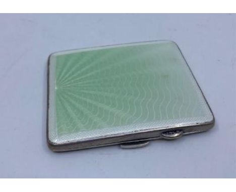 A White metal guillouche enamel cigarette case&nbsp;