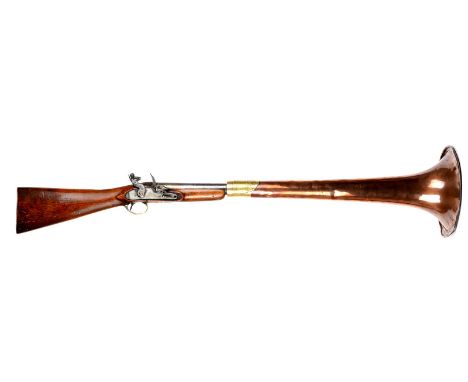 A scarce and interesting Fitzgerald patent flintlock signal trumpet, converted musket with private Ordnance proof marks and d