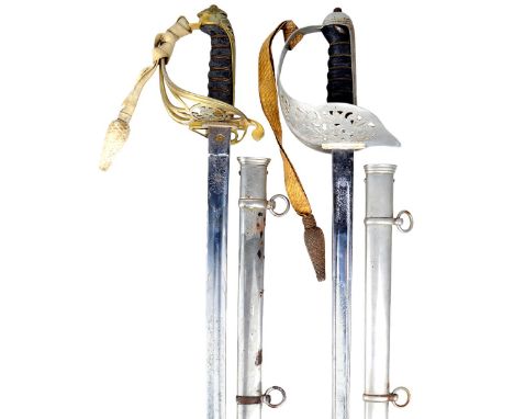 A British 1845 pattern light infantry officer's sword, etched blade, regulation brass 'gothic' hilt incorporating stringed bu