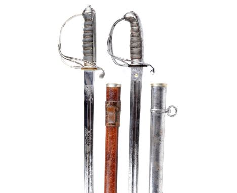 A Victorian Royal Artillery officer's sword, slightly curved and etched blade 34.5 in., gold proof poincon to the ricasso, nu