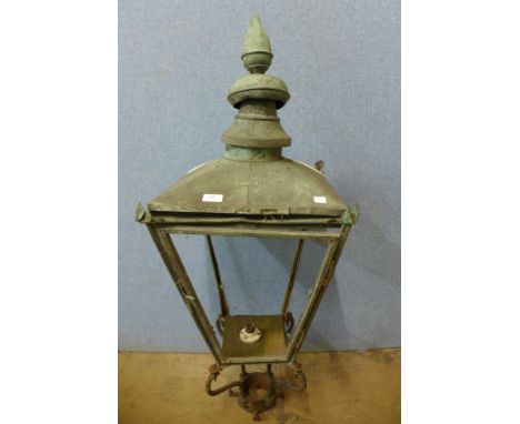A Victorian copper street lantern top