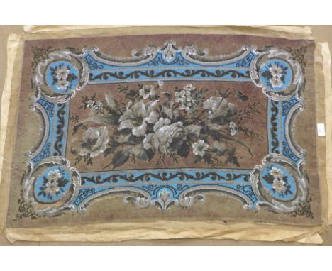 A Victorian beadwork tapestry