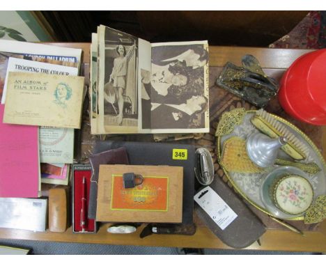A mixed lot of ephemera and other items to include pocket knives, a snuff box and other items