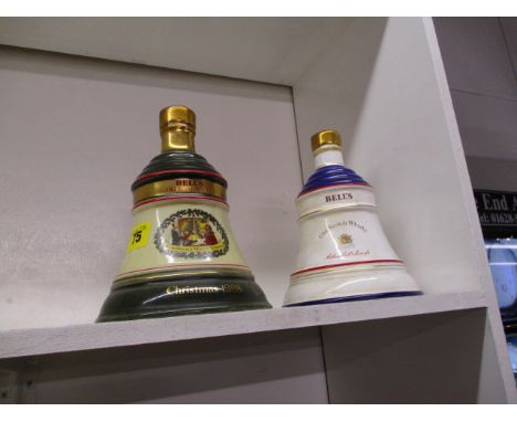 A Bells Wade Whisky decanter, Christmas 1988 and a Bells Wade Whisky decanter commemorating Princess Beatrice's birth in 1988