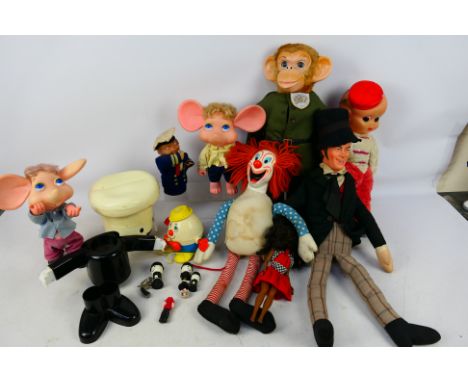 Mattel - Palitoy - Others - A group of vintage soft toys, figures, dolls that include a Palitoy Bell- Hop Boy; a Mattel 'Dr.D
